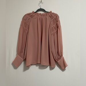 Ann Taylor Blush Pleated Blouse